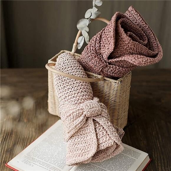 Foldable Wide Brim Floppy Straw Beach Sun Hat,Summer Cap with Bowknot for Women - Picture 5 of 8